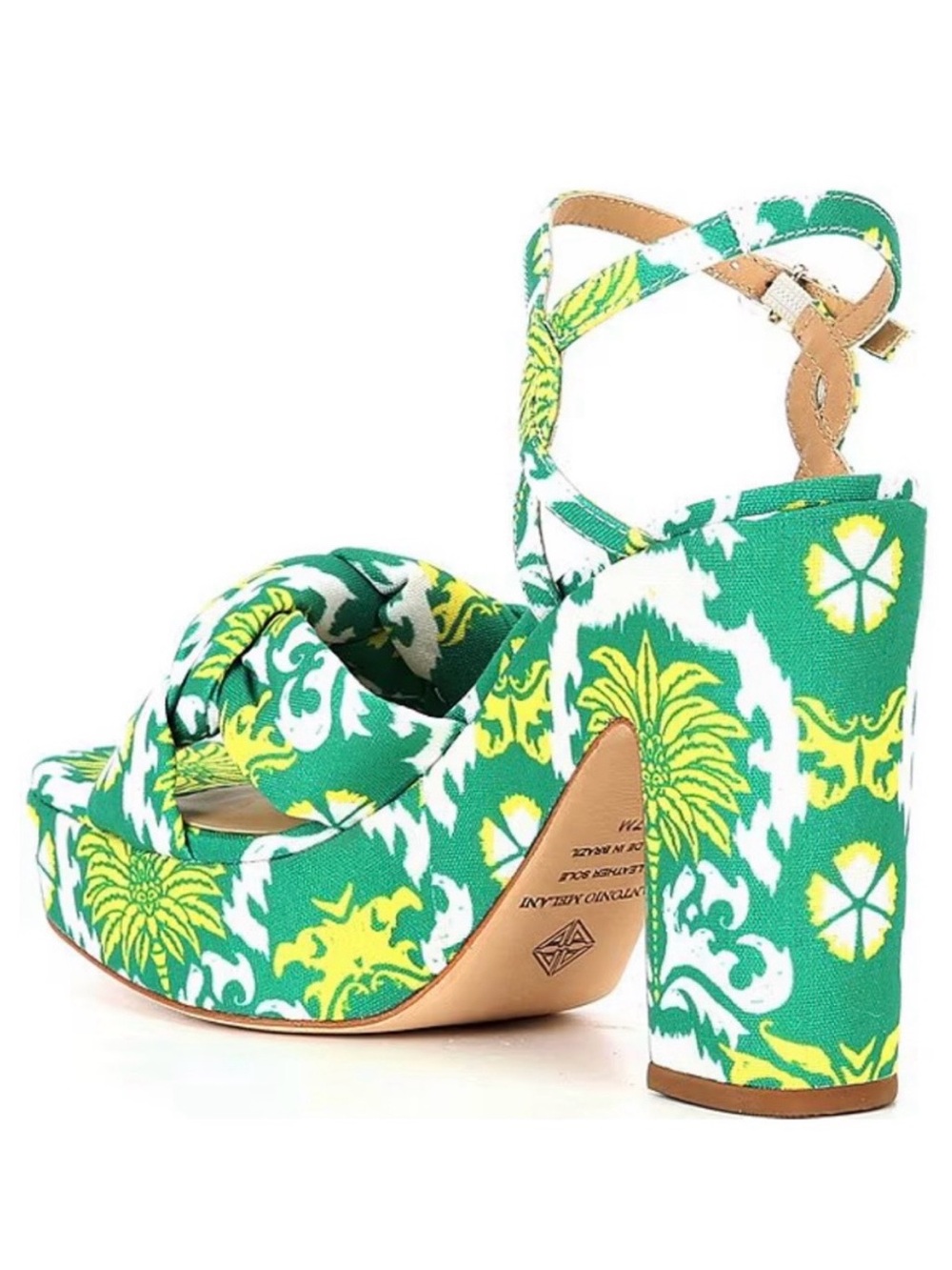 Antonio Melani Mya Royal Palm Print Braided Platform Heels - Picture 3 of 10